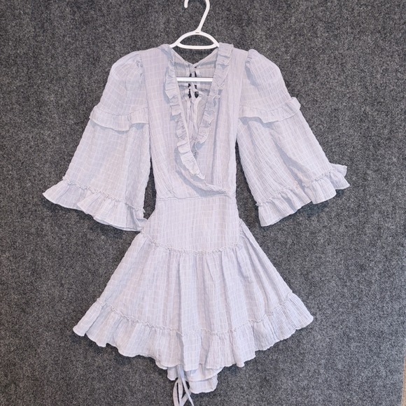 saints + secrets Dresses & Skirts - Saints + Secrets Blue  Ruffles Tiered Skirt Mini Dress XS